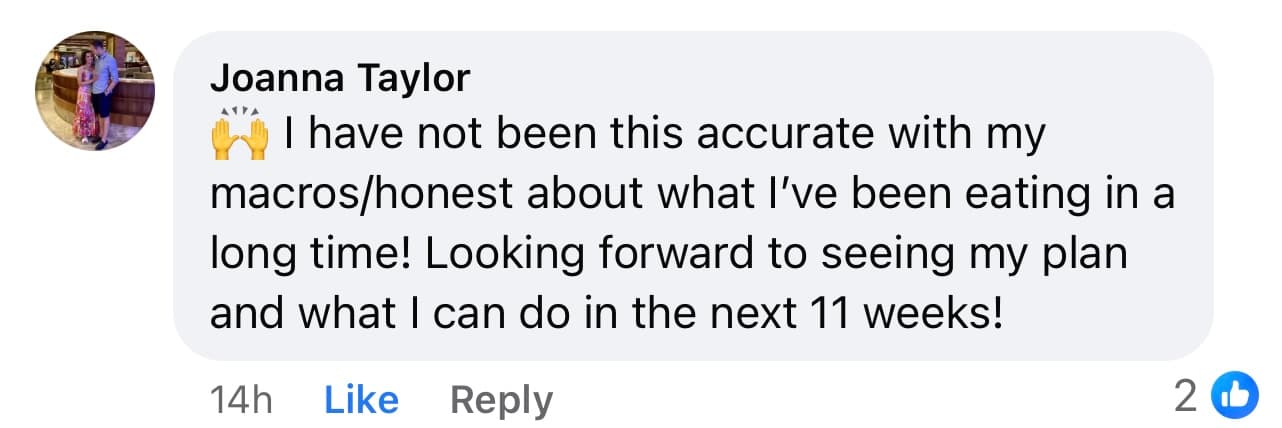 Joanna says she has not been this accurate with her macros or this honest about what she has been eating in a long time.